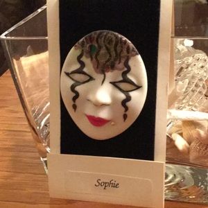 Vintage Adagio porcelain Mask Pin from New Orleans
